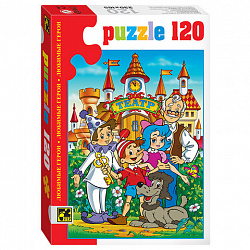 Пазл картонный 120 элементов, "Любимые герои", АССОРТИ, поле 23х16,5 см, STEP PUZZLE