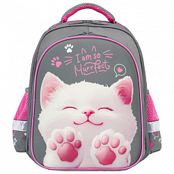 Ранец BRAUBERG KIDS STANDARD, 2 отделения, "Кот-мурлыка", 36х28х14 см, 274427