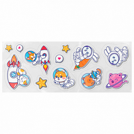 Восковые мелки фигурные BRAUBERG KIDS "РАКЕТА", НАБОР 24 цвета + НАКЛЕЙКИ В ПОДАРОК, 273083