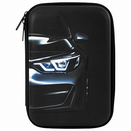 Пенал BRAUBERG KIDS большой удобный с откидной планкой, EVA, 22х15х4 см, "Dark car", 273508