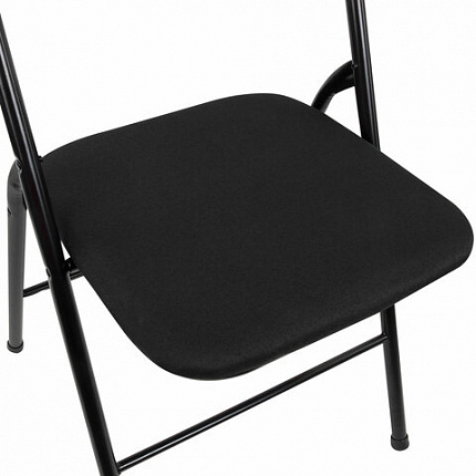 Стул складной BRABIX "Golf CF-007", чёрный каркас, чёрная ткань, гофрокороб, 533025