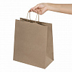 Крафт-пакет бумажный 22х12х25 см, КОМПЛЕКТ 50 шт., крученые ручки, плотность 90 г/м2, LAIMA ECO CRAFT, 609684