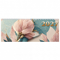 Планинг датированный 2027 285х112мм, STAFF, гребень, картонная обложка, 64 листа, "Нежность", 118707