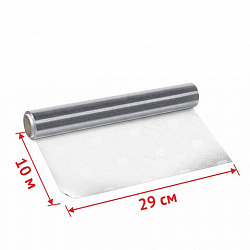 Фольга алюминиевая универсальная с тиснением, в пленке, 29 см х 10 м, 12 мкм, GRIFON, 500-011