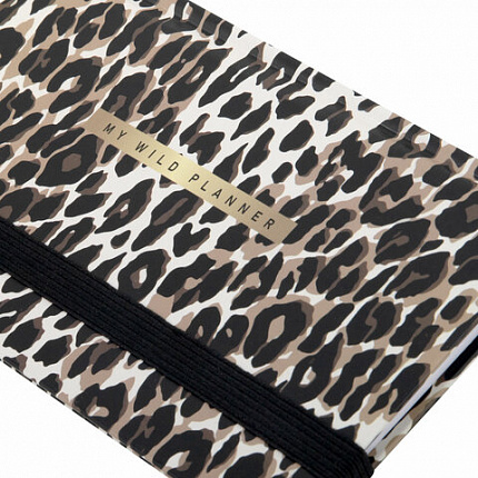 Еженедельник недатированный с резинкой 171х93 мм, BRAUBERG, твердый, 64 л., "Leopard print", 116312