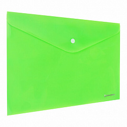 Папка-конверт с кнопкой А4, КОМПЛЕКТ 5 шт., яркие неоновые цвета ассорти, BRAUBERG "NEON", 272872