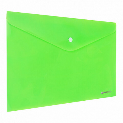 Папка-конверт с кнопкой А4, КОМПЛЕКТ 8 шт., яркие неоновые цвета ассорти, BRAUBERG "NEON", 272871