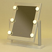 Зеркало для макияжа гримерное, 6 LED-ламп, 3 режима свечения, размер 21х29 см, работа от USB или 4хAA, цвет белый, WBZ (ВБЗ), 609334