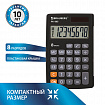 Калькулятор карманный BRAUBERG PK-865-BK (120x75 мм), 8 разрядов, двойное питание, ЧЕРНЫЙ, 250524