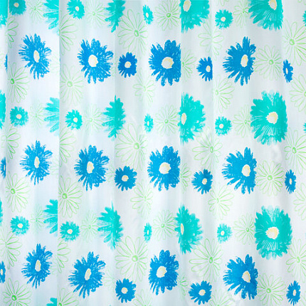 Шторка для ванной ПОЛИЭСТЕР, 180х200 см, кольца в комплекте, ЦВЕТЫ, PRIMILA (ПРИМИЛА), 700082