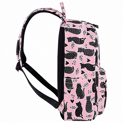 Рюкзак HEIKKI DREAM (ХЕЙКИ) универсальный с карманом для ноутбука, эргоном, Cats, 42х26х14 см, 272528