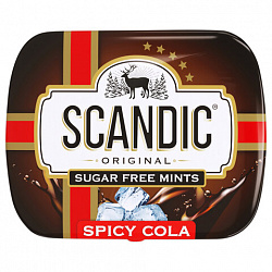 Драже освежающие SCANDIC без сахара со вкусом "Кола", 14 г, 4603766425511