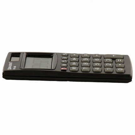 Калькулятор карманный BRAUBERG PK-408-BK (97x56 мм), 8 разрядов, двойное питание, ЧЕРНЫЙ, 250517