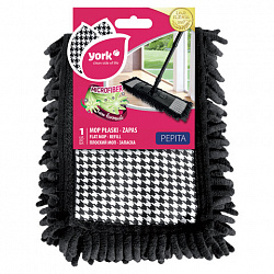 Насадка МОП плоская 39х9 см из микрофибры СИНЕЛЬ высокий ворс, для швабры "Pepita", YORK, 81312