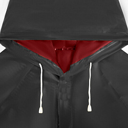 Дождевик-куртка чёрная на кнопках С КАРМАНАМИ, виниловая, размер 50-56, рост 170-185, ГРАНДМАСТЕР, 610942