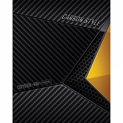 Тетрадь А5, 48 л., HATBER, скоба, клетка, выборочный лак, "CarbonStylee" (микс в спайке), 068127, 48Т5вмВ1