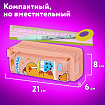 Пенал ЮНЛАНДИЯ ЮНИОР, 2 отделения, с ручкой, полиэстер, "Капибара", 21х8х6 см, 273814
