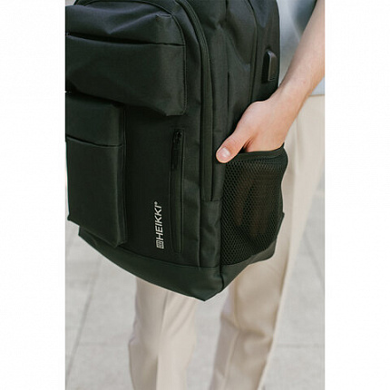 Рюкзак HEIKKI CONCORDANCE (ХЕЙКИ) универсальный, отделение для ноутбука, черный, 47x32x15 см, 273892
