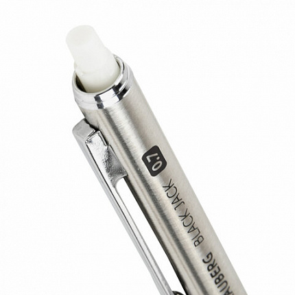 Карандаш механический 0,7 мм, BRAUBERG "Black Jack", металлический корпус, ластик, резиновый грип, 180467