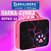 Папка на молнии с ручками BRAUBERG А4, 1 отделение, полиэстер, 80 мм, "Розовая лава", 273299