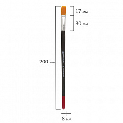 Кисть BRAUBERG, синтетика, плоская, № 9, 200215