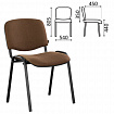 Стул для персонала и посетителей BRABIX "Iso CF-005", черный каркас, ткань коричневая, 531973