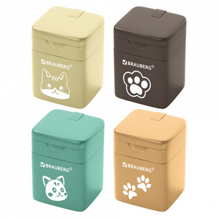 Точилка кросс-серия МИЛЫЕ КОТЫ, с контейнером, корпус ассорти, BRAUBERG, 273226