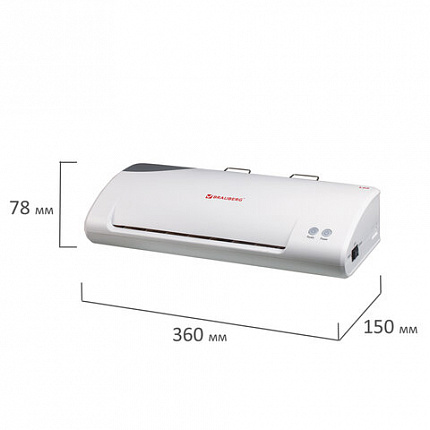 Ламинатор BRAUBERG L65, формат А4, толщина пленки 1 сторона 75-125 мкм, скорость 51 см/мин., 531352