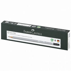 Карандаш чернографитный FABER-CASTELL, 1 шт., "Grip 2001", HB, трехгранный, с ластиком, 117200