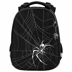 Ранец BRAUBERG SHINY, 2 отделения, с брелком, "Spider attack", СВЕТЯЩИЙСЯ РИСУНОК, 38х28х14 см, 274425