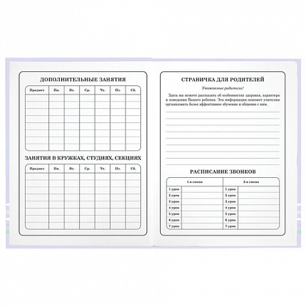 Дневник 1-4 класс 48 л., твердый, ЮНЛАНДИЯ, глянцевая ламинация, с подсказом, "Совушка", 106594