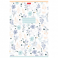 Тетрадь А4, 80 л., HATBER, скоба, клетка, Soft-touch ламинация, "Музыка цветов" (микс в спайке), 093514, 80Т4лВ1