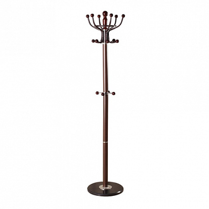 Вешалка-стойка BRABIX "CR-282", металл/мрамор, 1,8 м, на диске диаметром 36 см, 6 крючков + 4 дополнительных, коричневая, 601745