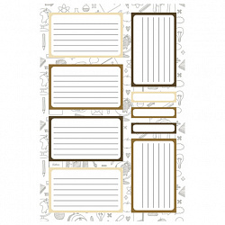 Наклейки бумажные ДЛЯ ТЕТРАДЕЙ, УЧЕБНИКОВ, НАБОР 4 листа А5, 35 шт., HATBER, 094083