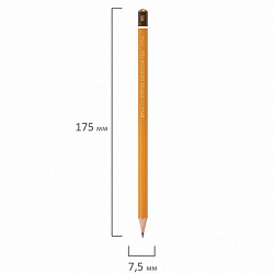 Карандаш чернографитный KOH-I-NOOR 1500, 1 шт., 8B, корпус желтый, заточенный, 150008B01170RU