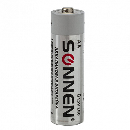 Батарейки КОМПЛЕКТ 24 шт., SONNEN Alkaline, АА(LR6, 15А), алкалиновые, пальчиковые, короб, 455095