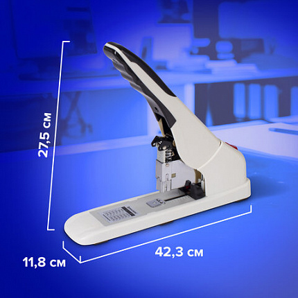 Степлер ЭНЕРГОСБЕРЕГАЮЩИЙ МОЩНЫЙ №24/6-23/17 BRAUBERG "Easy Press", до 120 листов, БЕЗ УСИЛИЙ, 227664