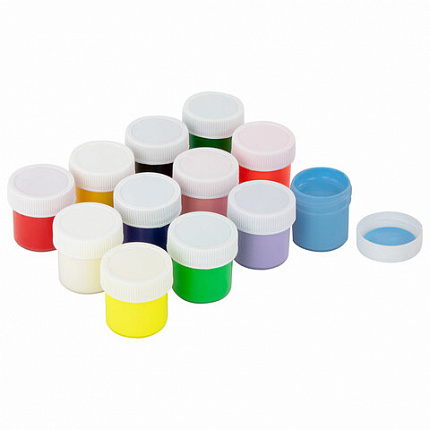 Краски пальчиковые для малышей от 1 года, 12 цветов (6 базовых + 3 пастельных + 3 флуоресцентных) по 35 мл, ЮНЛАНДИЯ, 192570