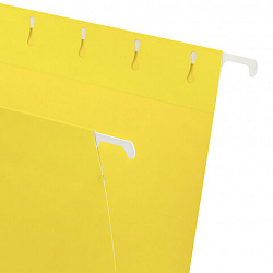 Подвесные папки A4/Foolscap (404х240 мм) до 80 л., КОМПЛЕКТ 10 шт., желтые, картон, STAFF, 270935