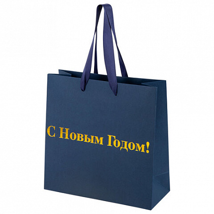 Пакет подарочный НАБОР 3 шт., новогодний, 20х8х20 см, "Business X-Mas Kraft", ЗОЛОТАЯ СКАЗКА, 592425