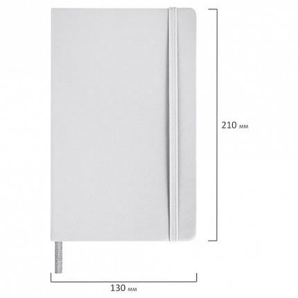 Скетчбук, слоновая кость 140 г/м2 130х210 мм, 80 л., КОЖЗАМ, резинка, BRAUBERG ART CLASSIC, белый, 113192