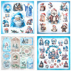 Бумага для скрапбукинга 30х30 см "Новогодний дизайн", двусторонняя, 12 листов, 180 г/м2, ОСТРОВ СОКРОВИЩ, 665438