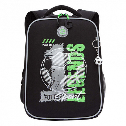 Ранец GRIZZLY анатомическая спинка, облегченный, 1 отделение, для мальчиков, "PLAY ON", 37х26х16 см, RAw-497-9/1