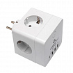 Сетевой фильтр CABLEXPERT Cube, 4 розетки, 16 А, 1 x Type-C PD, 3 х USB, белый, CUBE-4-СU3-W, CUBE-4-CU3-W