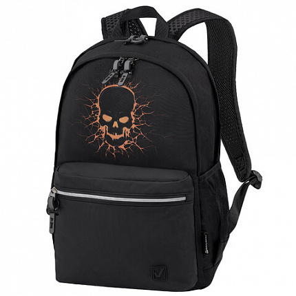 Рюкзак BRAUBERG FASHION CITY универсальный, 2 отделения, Skull, черный, 46х31х15 см, 272572