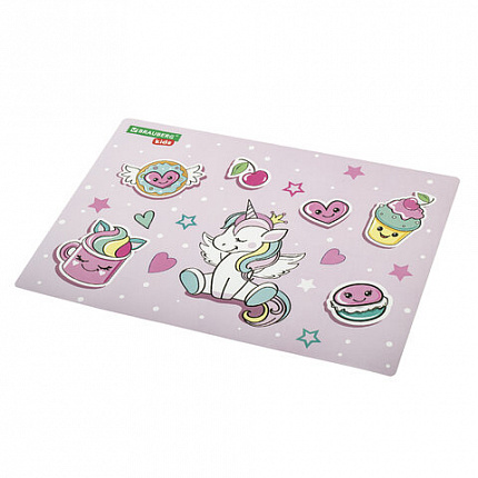 Настольное покрытие BRAUBERG KIDS, А3+, пластик, 46x33 см, "Мечты единорога", 271730