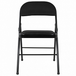 Стул складной BRABIX "Golf Plus CF-003 КОМФОРТ", чёрный каркас, чёрная ткань, 532889