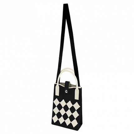 Сумочка-органайзер повседневная HEIKKI KNIT (ХЕЙКИ) кросс боди, вязаная, 17х12х5 см, "Black&White", 273793