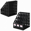 Лоток вертикальный для бумаг BRAUBERG "MAXI Plus", 240 мм, 6 отделений, сетчатый, сборный, черный, 237015