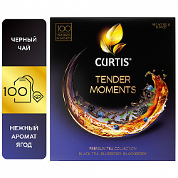 Чай CURTIS "Tender Moments" черный со вкусом ягод и мяты, 100 пакетиков в конвертах по 1,5 г, 102121